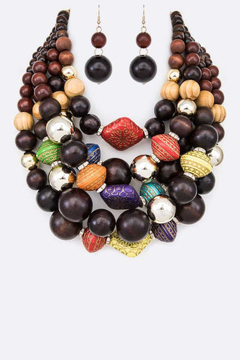 Abagail Wood Layered Necklace