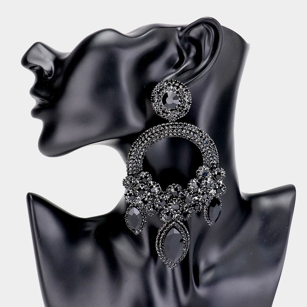 Oversized deals chandelier earrings
