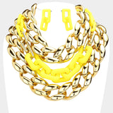 Courtney Link Chain Triple Layered Necklace