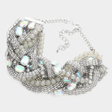 Dina Metal Stone Collar Necklace