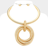 Juana Open Metal Circle Layered Necklace