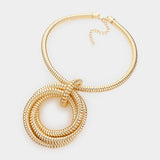 Juana Open Metal Circle Layered Necklace