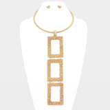 Cassandra Open Rectangle Statement Necklace