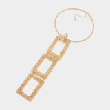 Cassandra Open Rectangle Statement Necklace