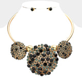 Anita Crystal Cluster Necklace Set