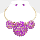 Anita Crystal Cluster Necklace Set
