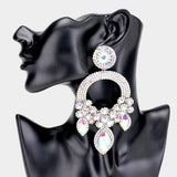 Mikarah Oversized Marquise Flower Chandelier Earrings