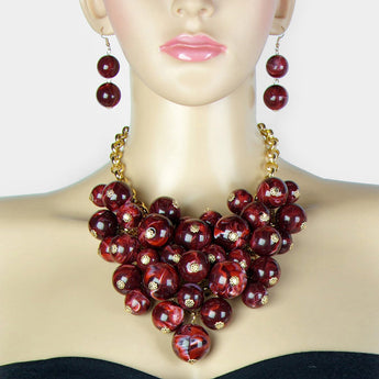 Grapevine Chunky Beads Bib Necklace