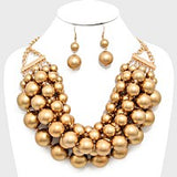 Boss Lady Chunky Pearl Necklace Set