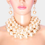 Boss Lady Chunky Pearl Necklace Set