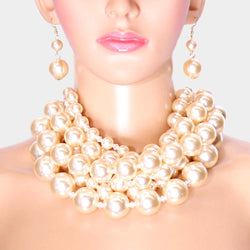 Boss Lady Chunky Pearl Necklace Set