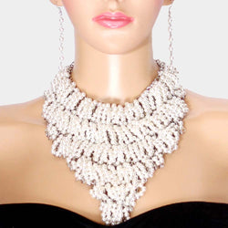 Jaycee Pearl Cluster Necklace Set