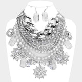 Latasha Embellished Pearl Necklace Set