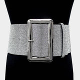 Mary Rhinestone Pave Rectangle Buckle Belt